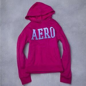 Aeropostale glitter graphic hoodie L